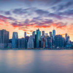 Sunset in New York City Manhattan