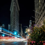 Long exposure photography at Flatiron Building in New York City