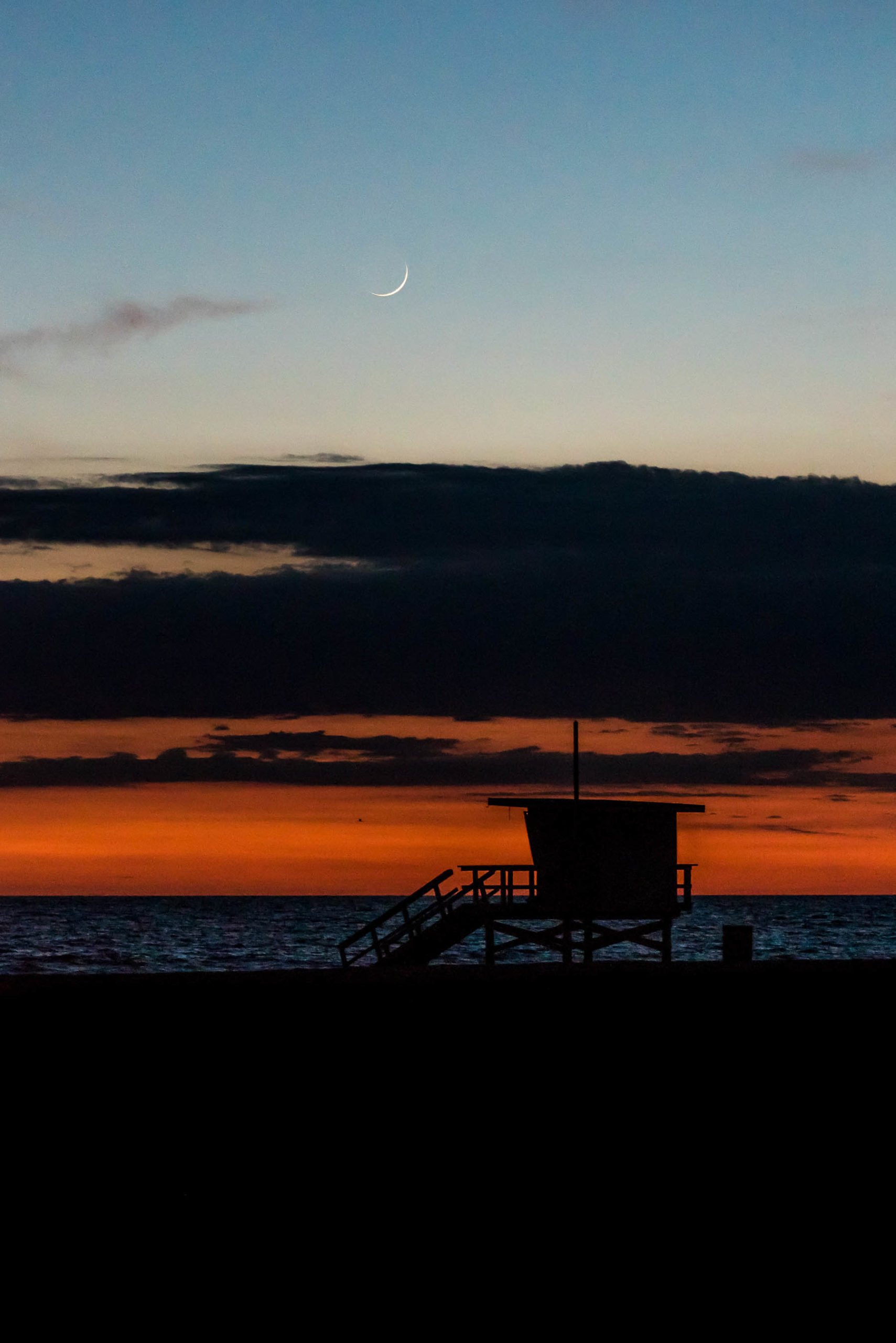 Sunset in Santa Monica Beach