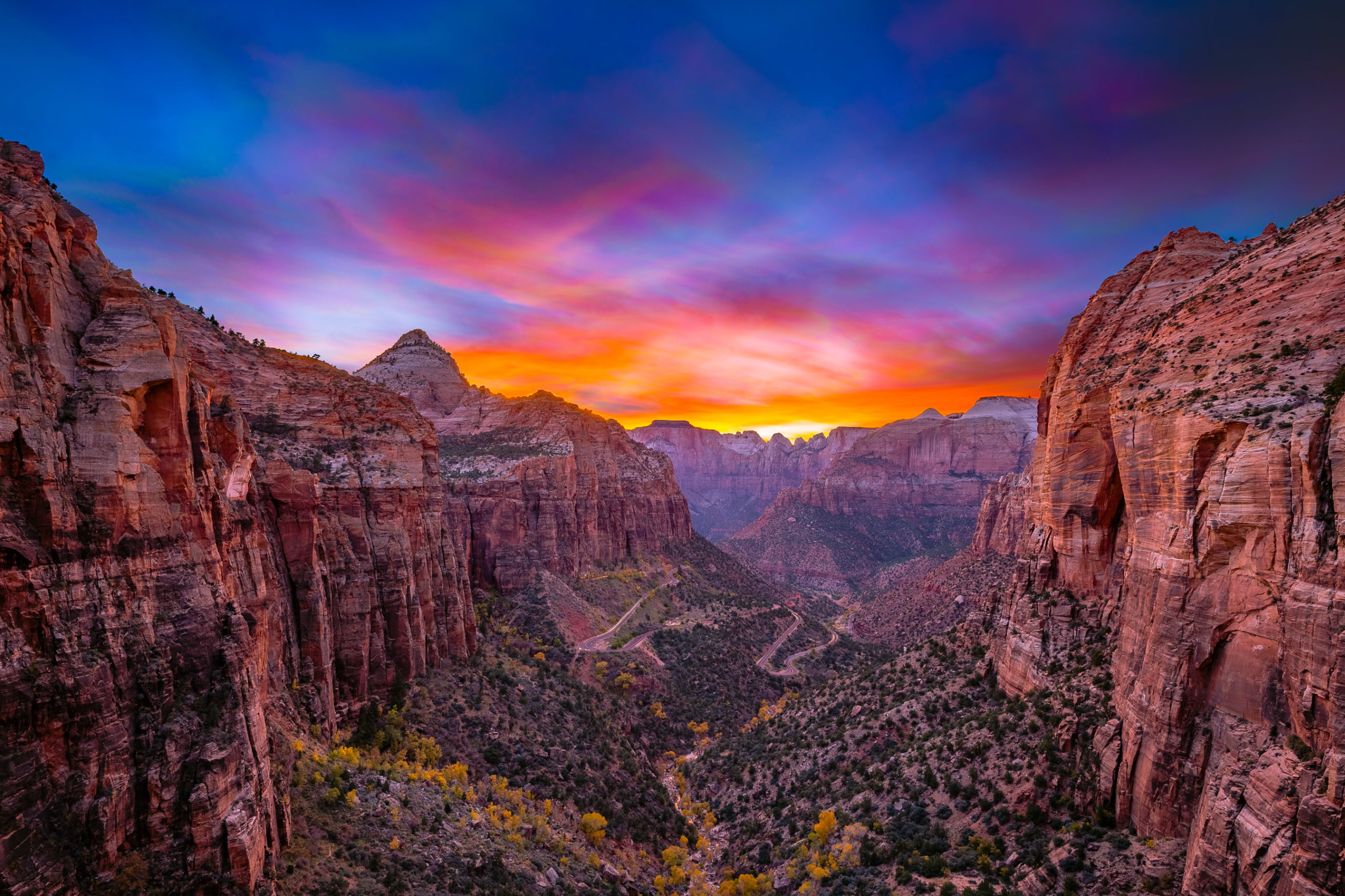 Sunset at Canyon Overlook Trail in Zion National Park
